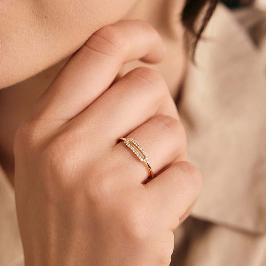 Diamant Büroklammer Ring