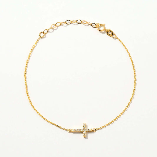 Diamant Pave Kreuzarmband