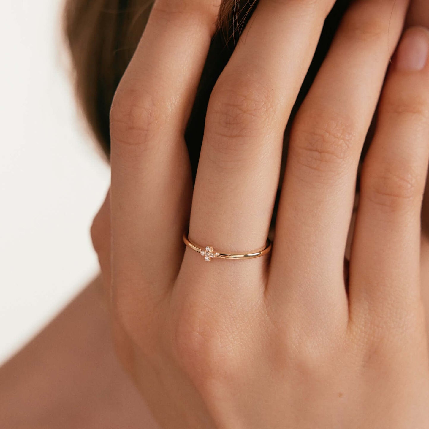 Diamant Pave Kreuzring