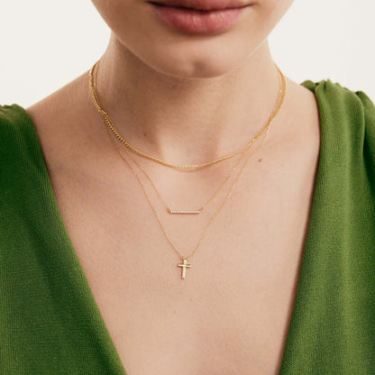 Diamant Solitaire Kreuz Halskette