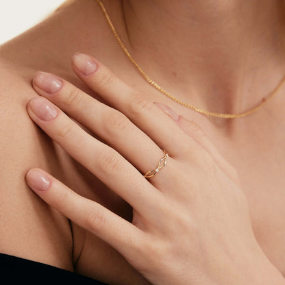 Bague d'éternité diamant empilable en or massif 585