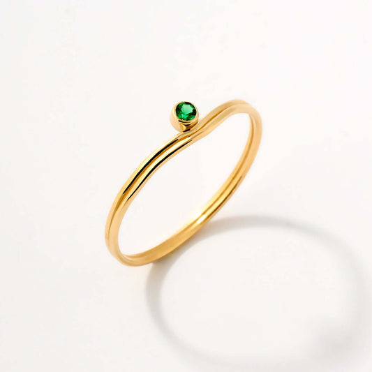 Smaragd Solitär Wishbone Ring