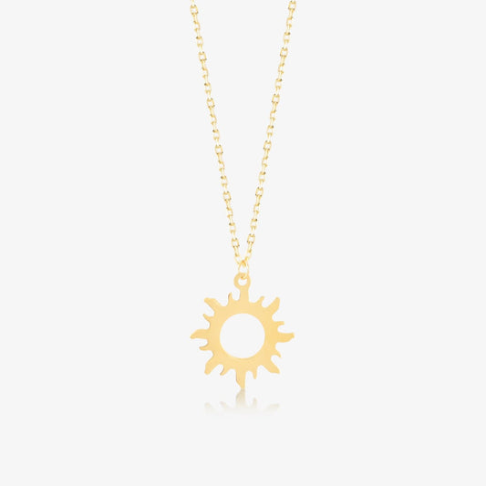 Sun necklace made of 585 solid gold
