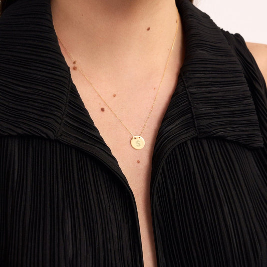 Collier disque en or massif 585