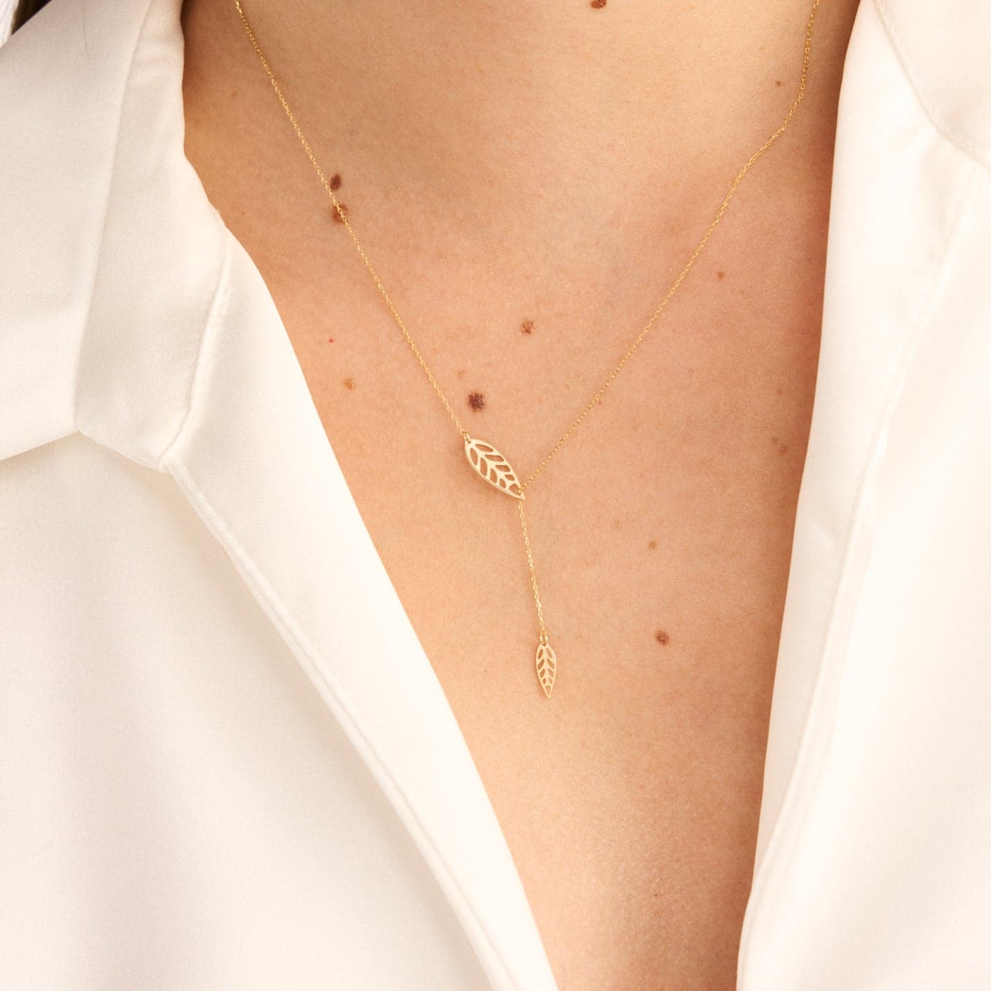 Blatt-Lariat-Halskette