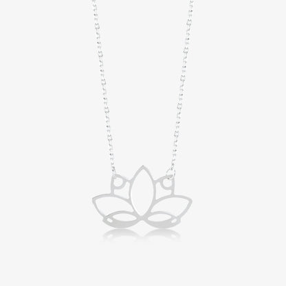 Lotus flower pendant necklace made of 585 gold