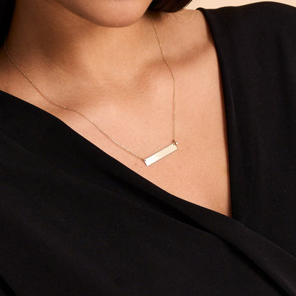 diamond bar necklace made of 585 solid gold