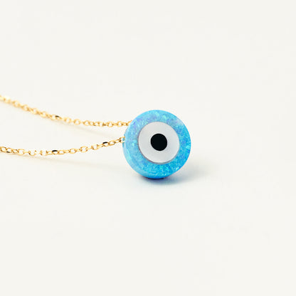 Collier Opale Evil Eye en or massif 585