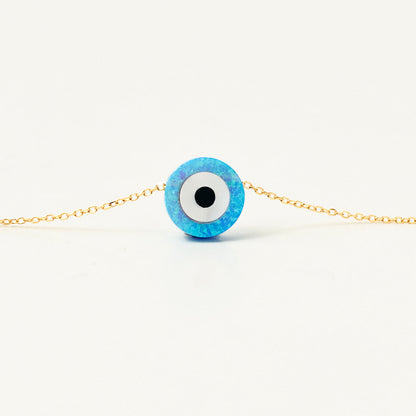 Collier Opale Evil Eye en or massif 585