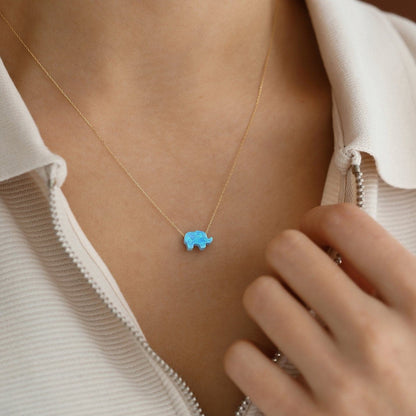 Opal-Elefanten-Halskette