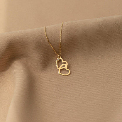 Diamond necklace with intertwined heart made of 585 solid gold