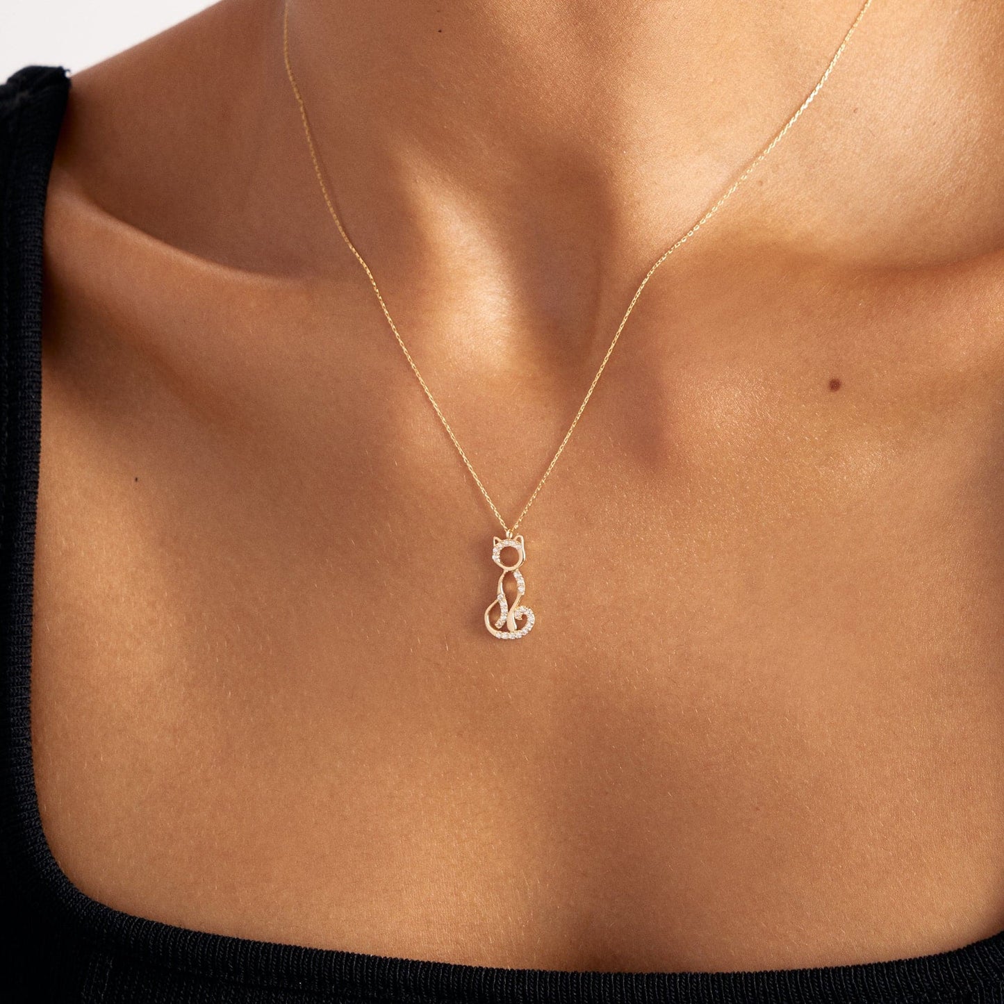 Scheibenstation Halskette in 585er Massivgold - Gelin Diamond