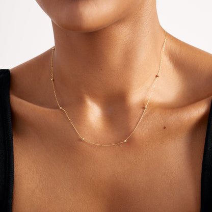 Collier Station en or massif 585