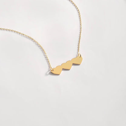 Collier 3 cœurs en or massif 585