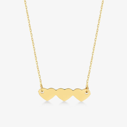 Collier 3 cœurs en or massif 585