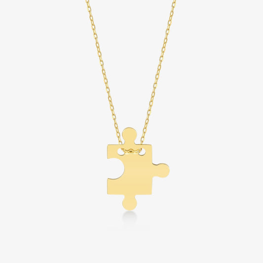 puzzle piece pendant necklace made of 585 gold