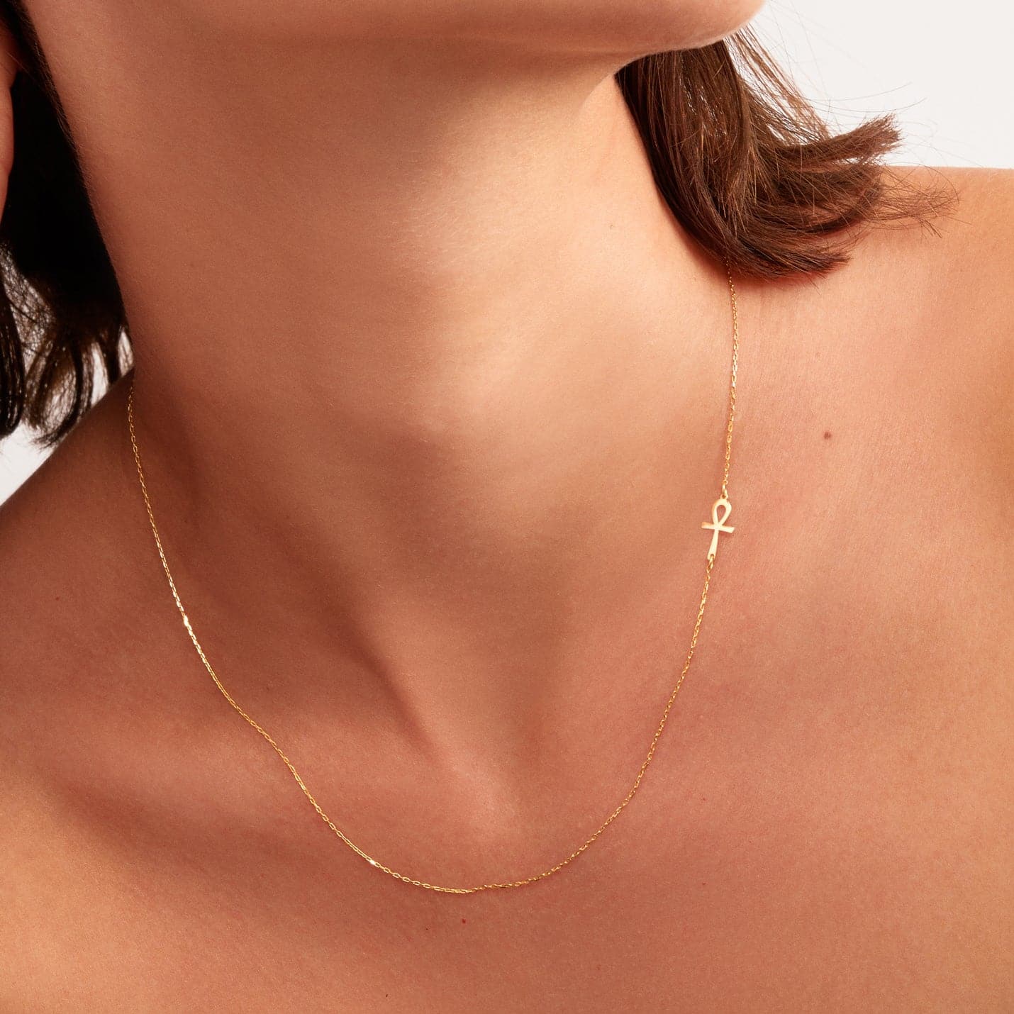 Collier clé de vie en or massif 585