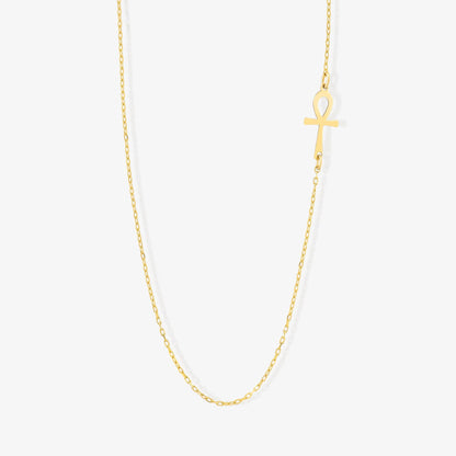 Collier clé de vie en or massif 585