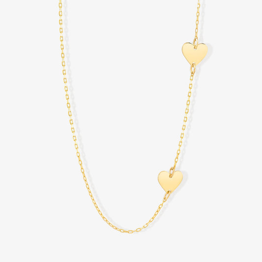 Two Side Hearts Halskette