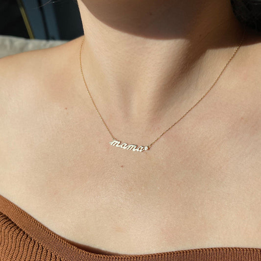 Collier maman diamant en or massif 585