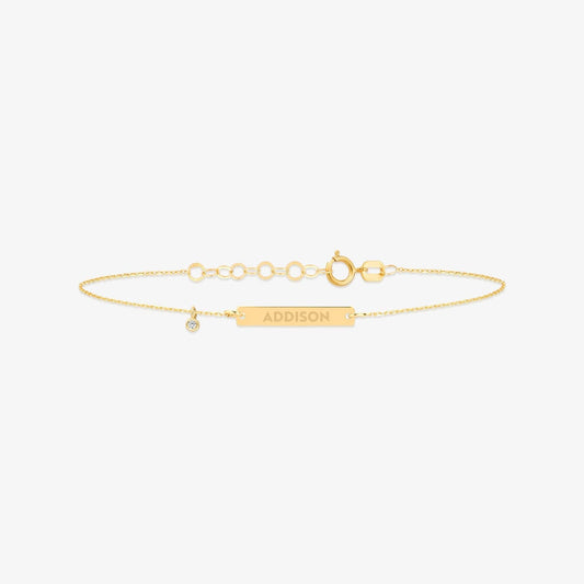 Gravierbares Diamant-Barrenarmband, verstellbar