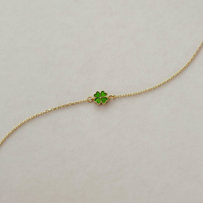 Grünes Kleeblatt-Armband