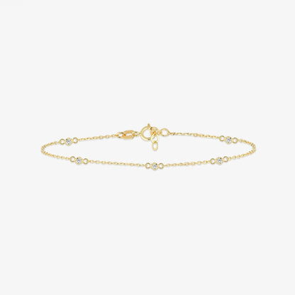 Diamond Bezel Station Bracelet in 585 Solid Gold
