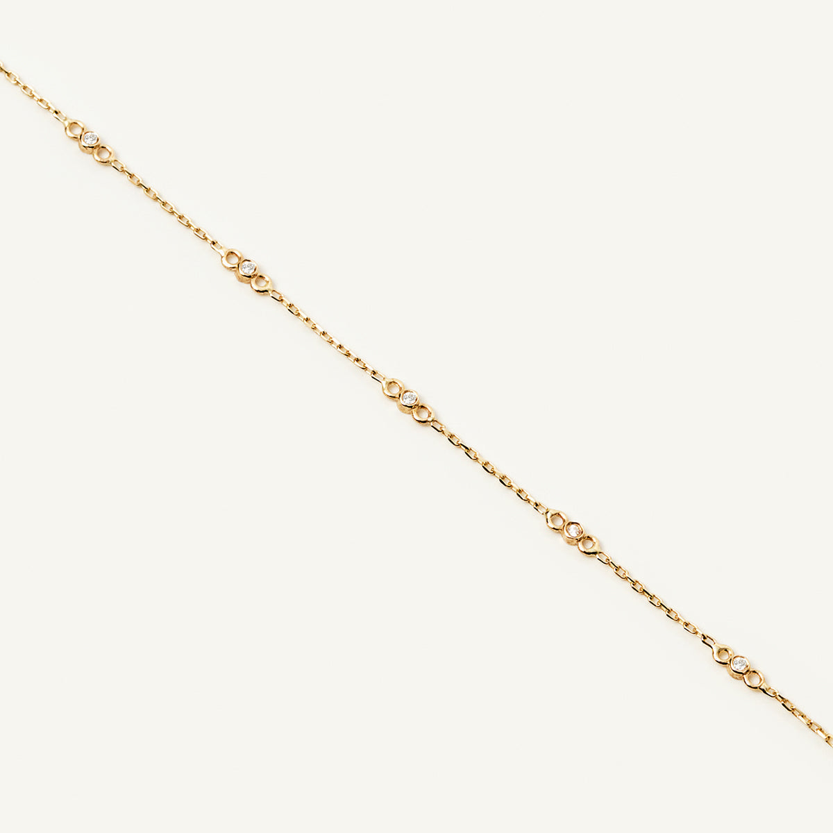 Diamond Bezel Station Bracelet in 585 Solid Gold