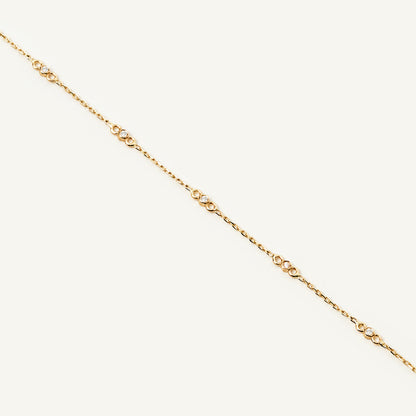 Diamond Bezel Station Bracelet in 585 Solid Gold