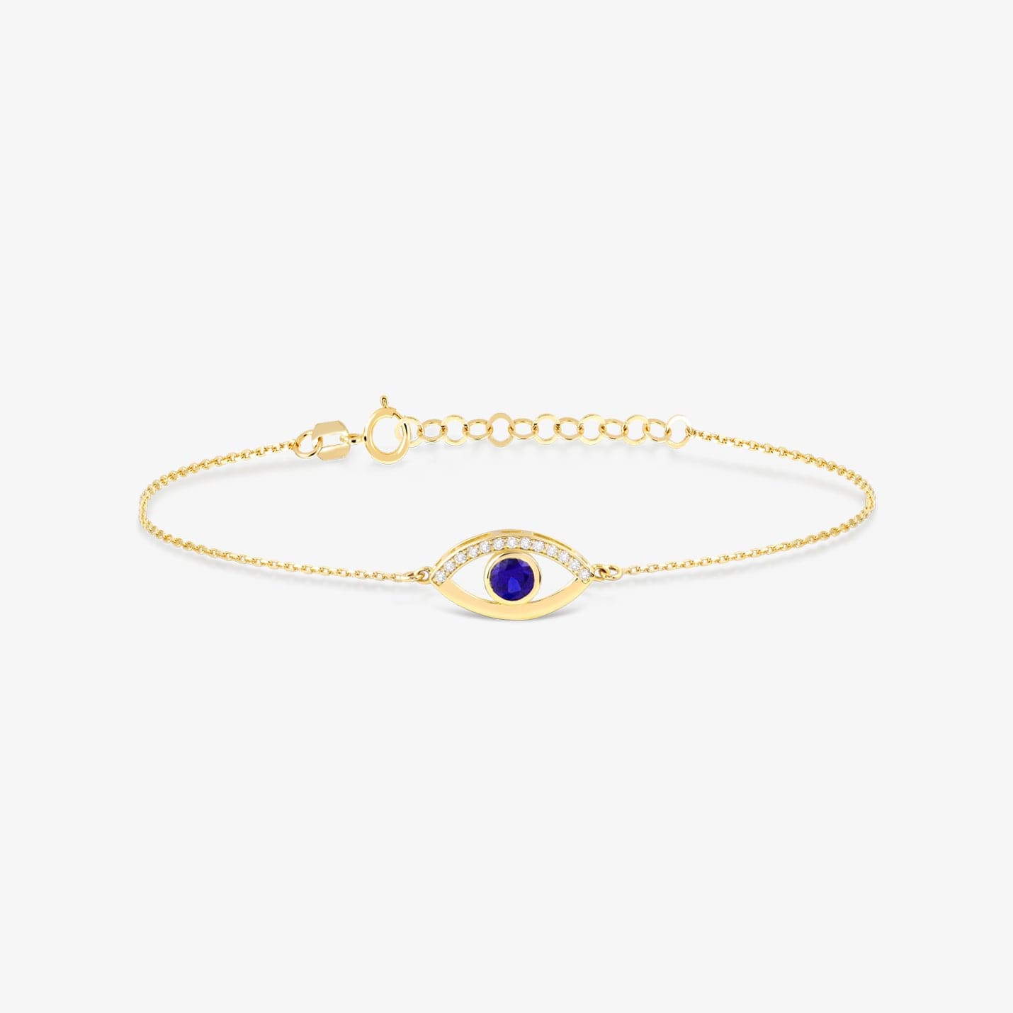 Diamant & Saphir Offenes Herz-Armband