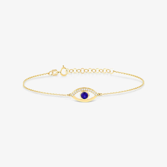 Diamant & Saphir Offenes Herz-Armband