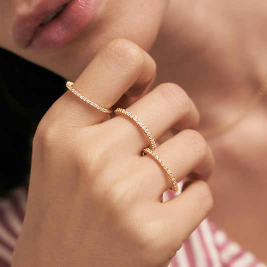 Diamond Half Eternity Ring in 585 Solid Gold
