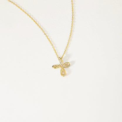 diamond cross infinity necklace made of 585 yellow gold