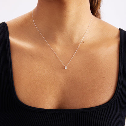 Diamant und Süßwasserzuchtperlen Anhänger Halskette
