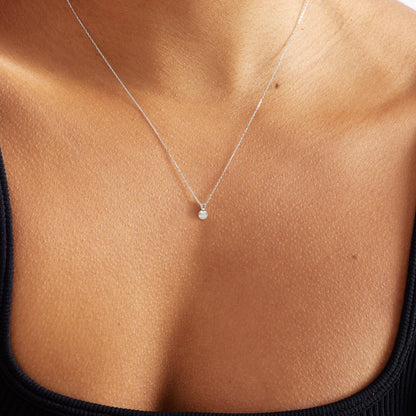 Diamant und Süßwasserzuchtperlen Anhänger Halskette