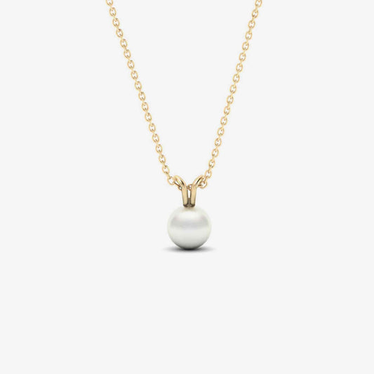 Collier avec pendentif en perles de culture d'eau douce en or jaune 585 (taille de perle de 7 mm)