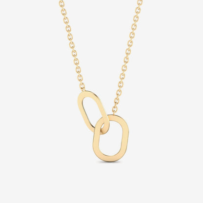 Interlocking Circles Pendant Necklace in 585 Gold