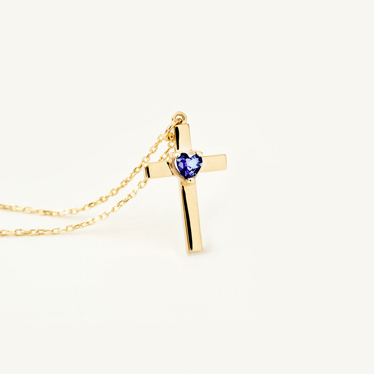 November Geburtsstein Herz Kreuz Anhänger Halskette