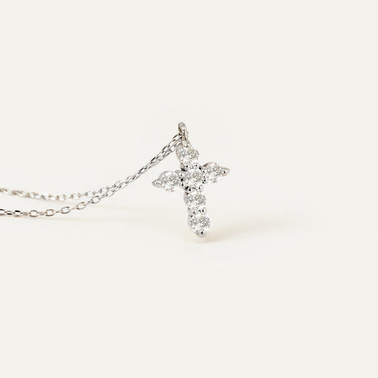 Diamant-Kreuz-Anhänger-Halskette