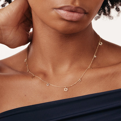 Star of David necklace made of 585 gold