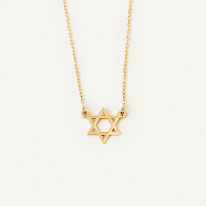 Jewish Star Necklace in 585 Gold