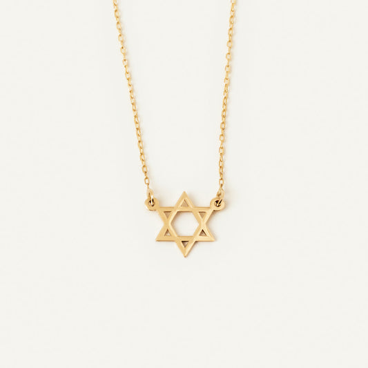 Collier étoile juive en or 585