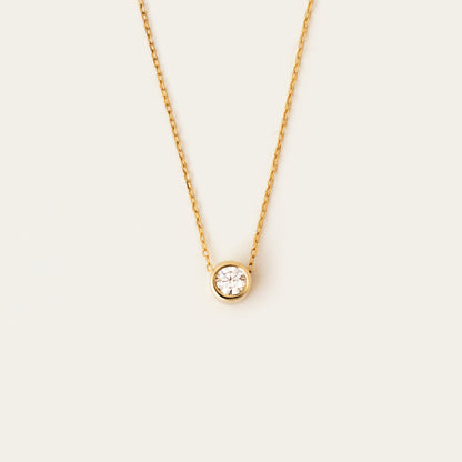 Diamant Bezel Solitaire Halskette