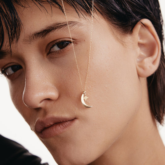 Halbmond und Stern Halskette