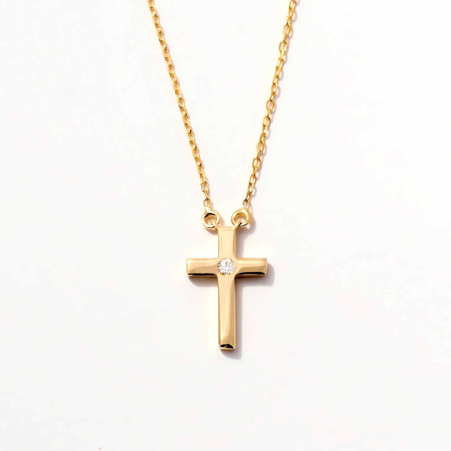 Diamant Solitaire Kreuz Halskette