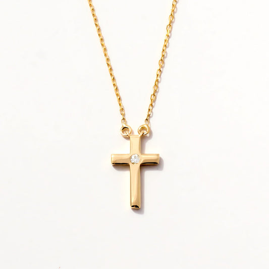 Diamant Solitaire Kreuz Halskette