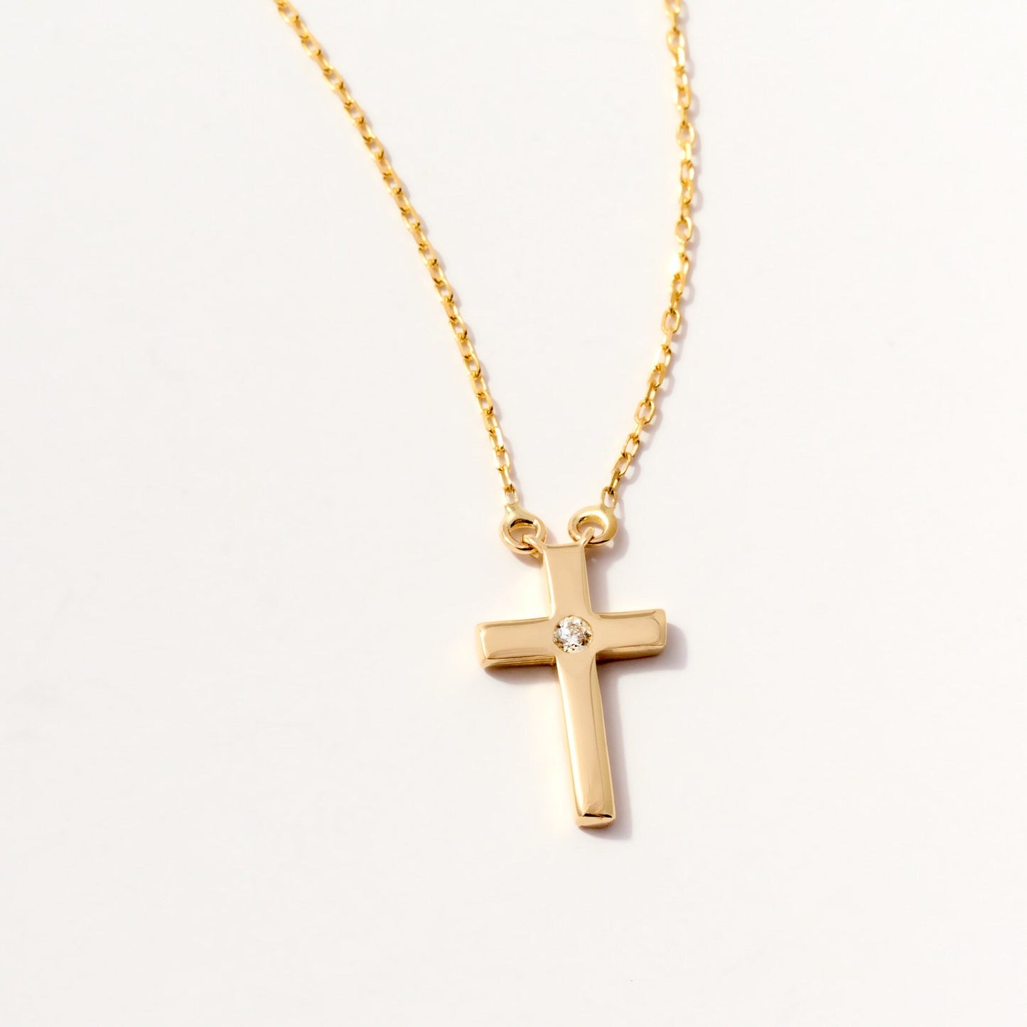 Diamant Solitaire Kreuz Halskette