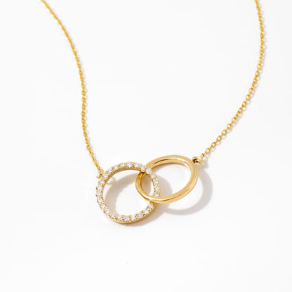 Diamant ineinandergreifende Kreis Halskette