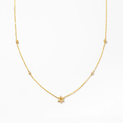 Diamond Station Star of David 585 solid gold necklace