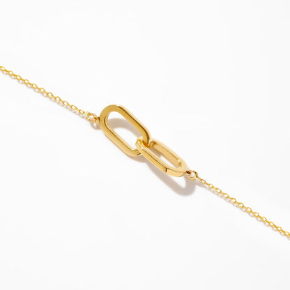 Intertwined link chain made of 585 solid gold
